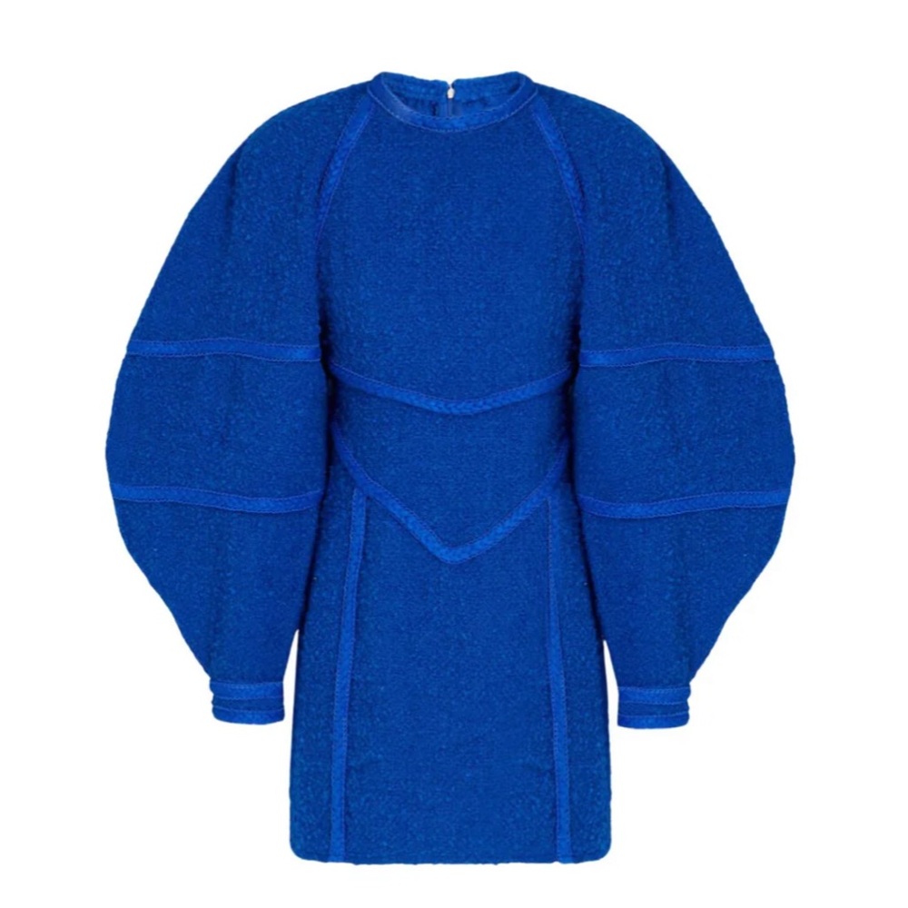 NWT ROTATE cobalt blue Darleena mini dress in blue tattoo, size EU 34/US 2